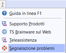 ts brainware segnalazione problemi